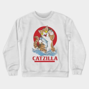 Catzilla love fish Crewneck Sweatshirt